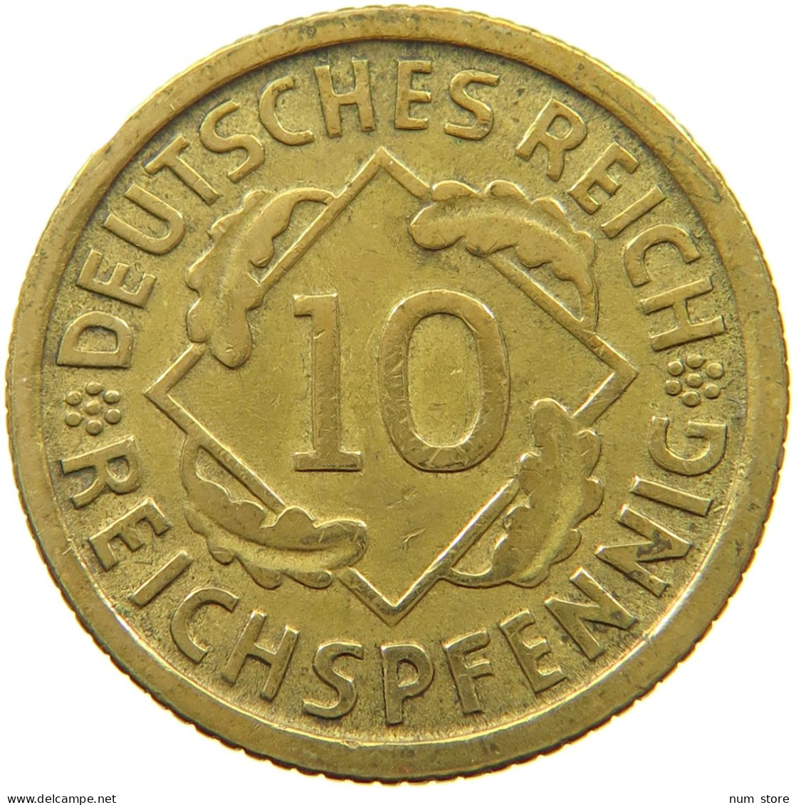 WEIMARER REPUBLIC 10 PFENNIG 1931 D 10 REICHSPFENNIG #MA 003488 - 10 Renten- & 10 Reichspfennig