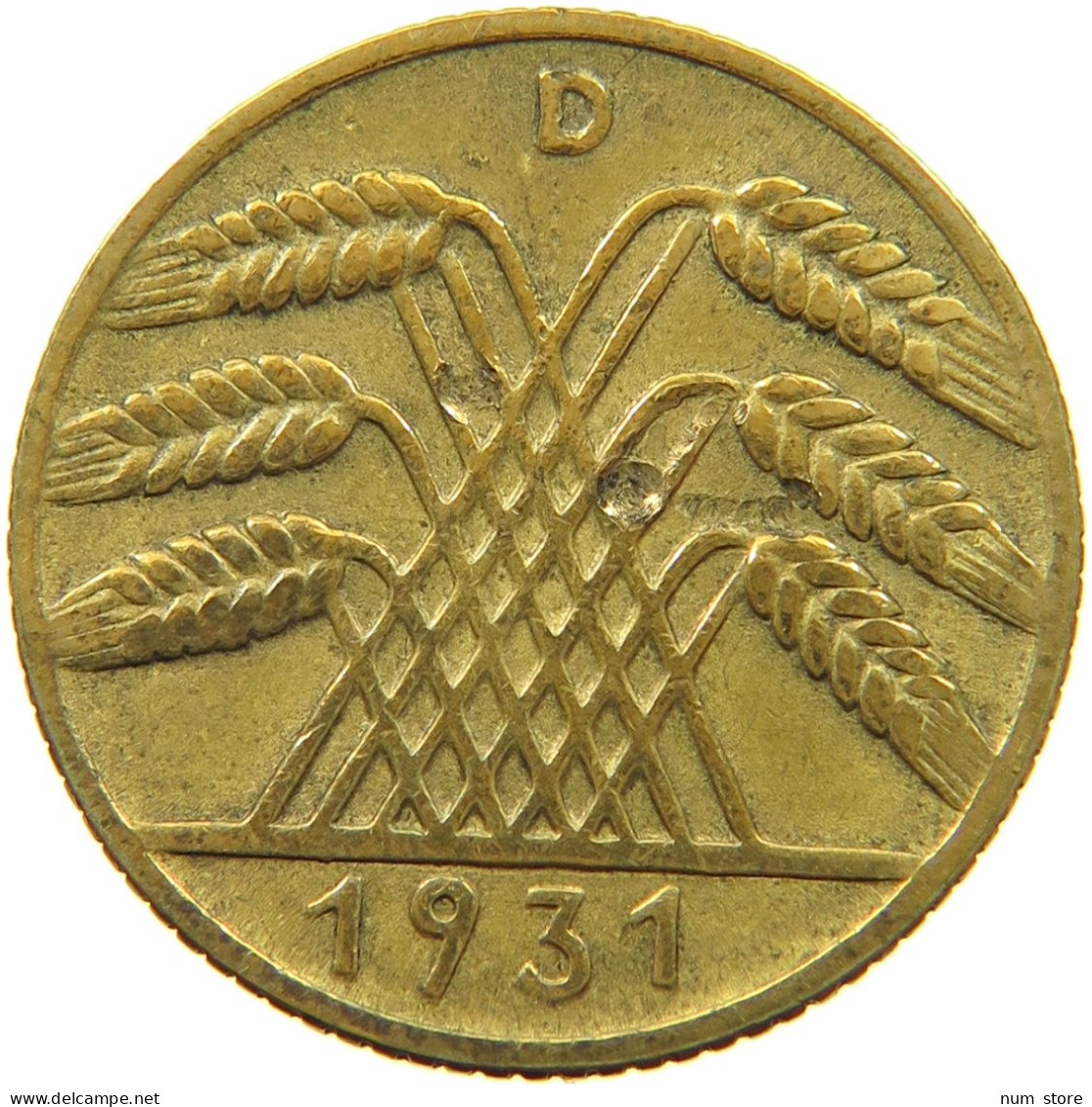 WEIMARER REPUBLIC 10 PFENNIG 1931 D 10 REICHSPFENNIG #MA 003488 - 10 Rentenpfennig & 10 Reichspfennig
