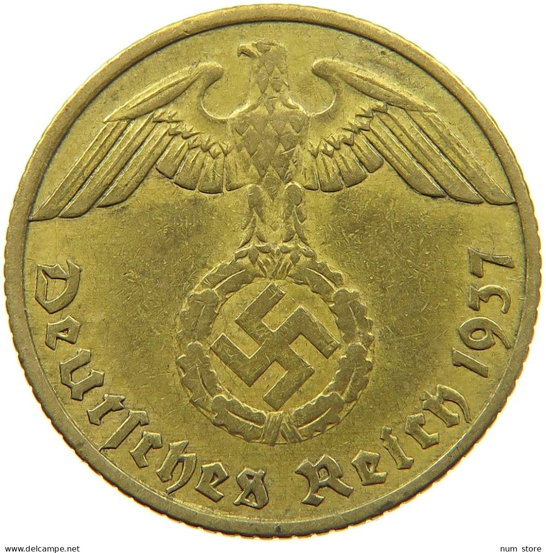 DRITTES REICH 10 PFENNIG 1937 E  #MA 098959 - 10 Reichspfennig