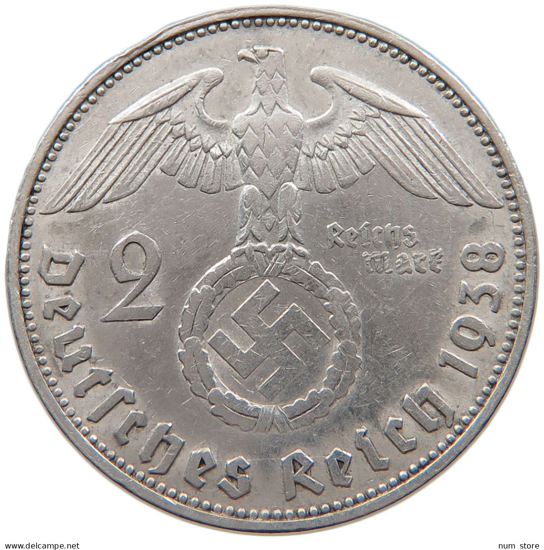 DRITTES REICH 2 MARK 1938 E  #MA 068786 - 2 Reichsmark