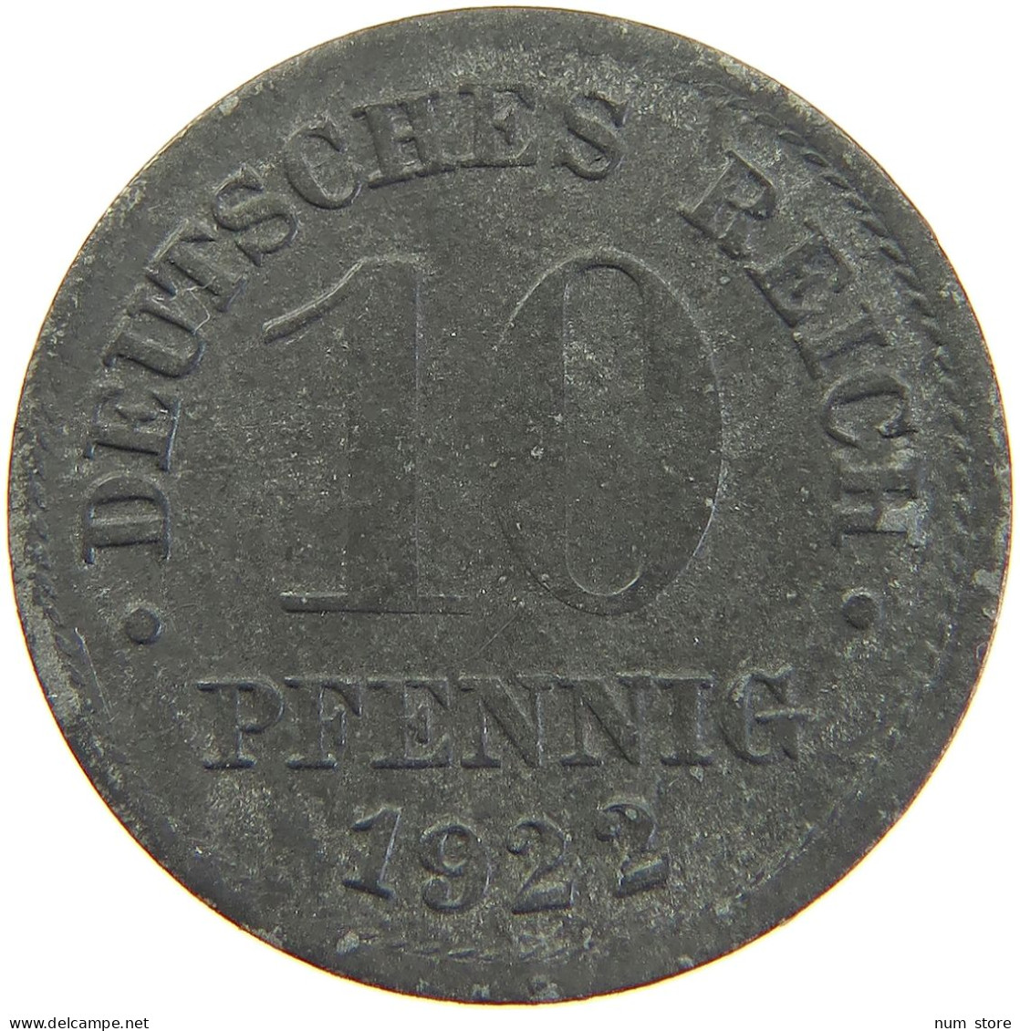 DEUTSCHES REICH 10 PFENNIG 1922  #MA 102794 - 10 Rentenpfennig & 10 Reichspfennig