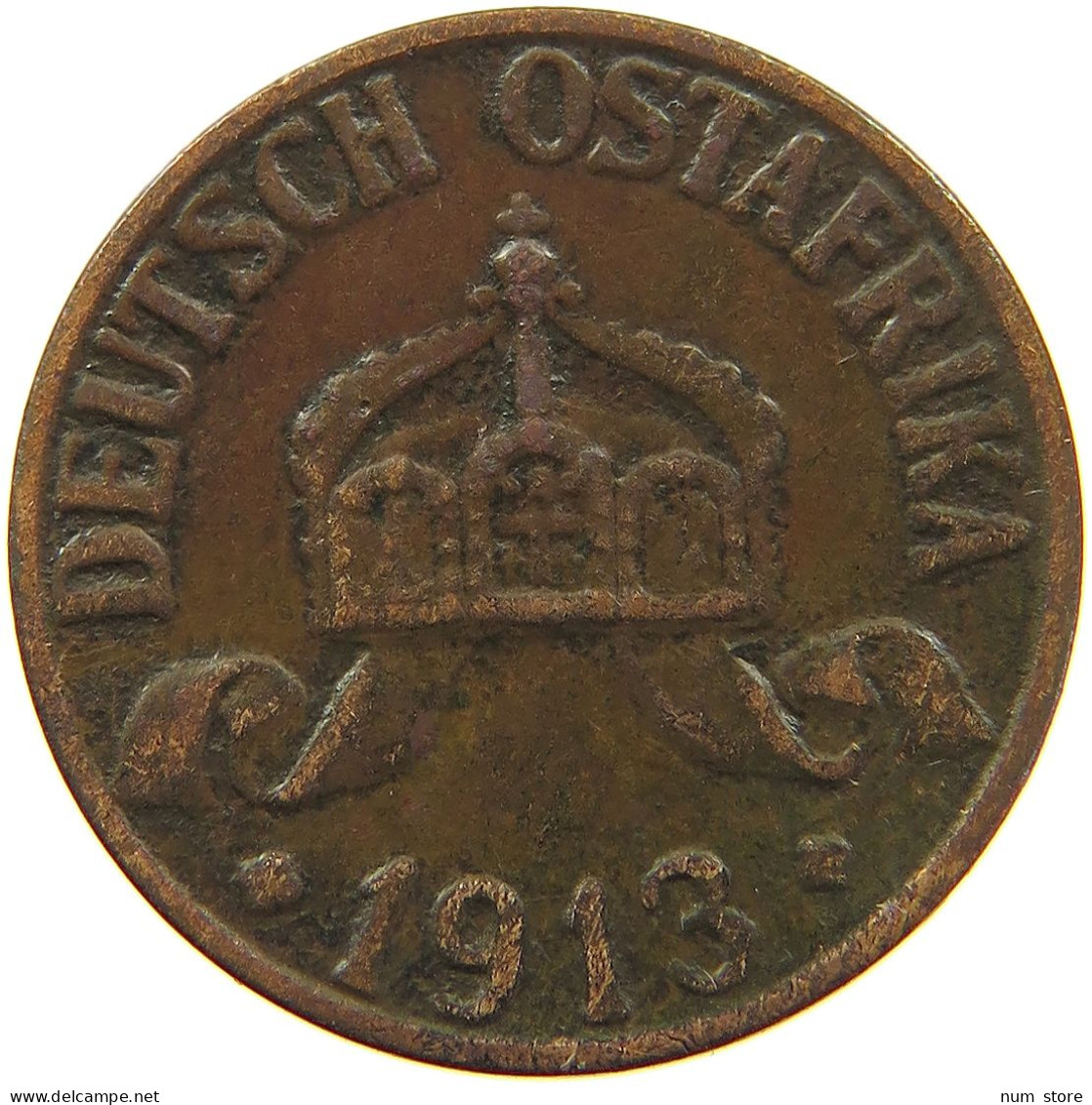 DEUTSCH OSTAFRIKA HELLER 1913 A  #MA 098576 - Africa Orientale Tedesca