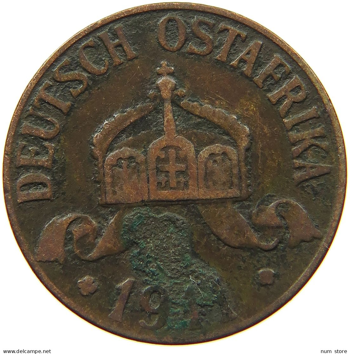 DEUTSCH OSTAFRIKA HELLER 1911 J  #MA 099968 - África Oriental Alemana