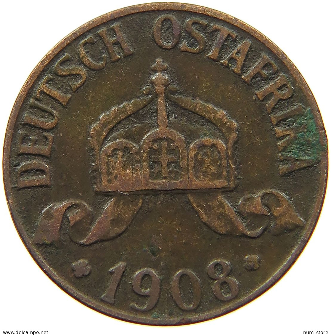 DEUTSCH OSTAFRIKA HELLER 1908 J  #MA 099994 - Africa Orientale Tedesca