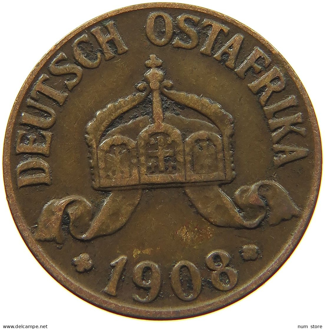 DEUTSCH OSTAFRIKA HELLER 1908 J  #MA 099995 - German East Africa