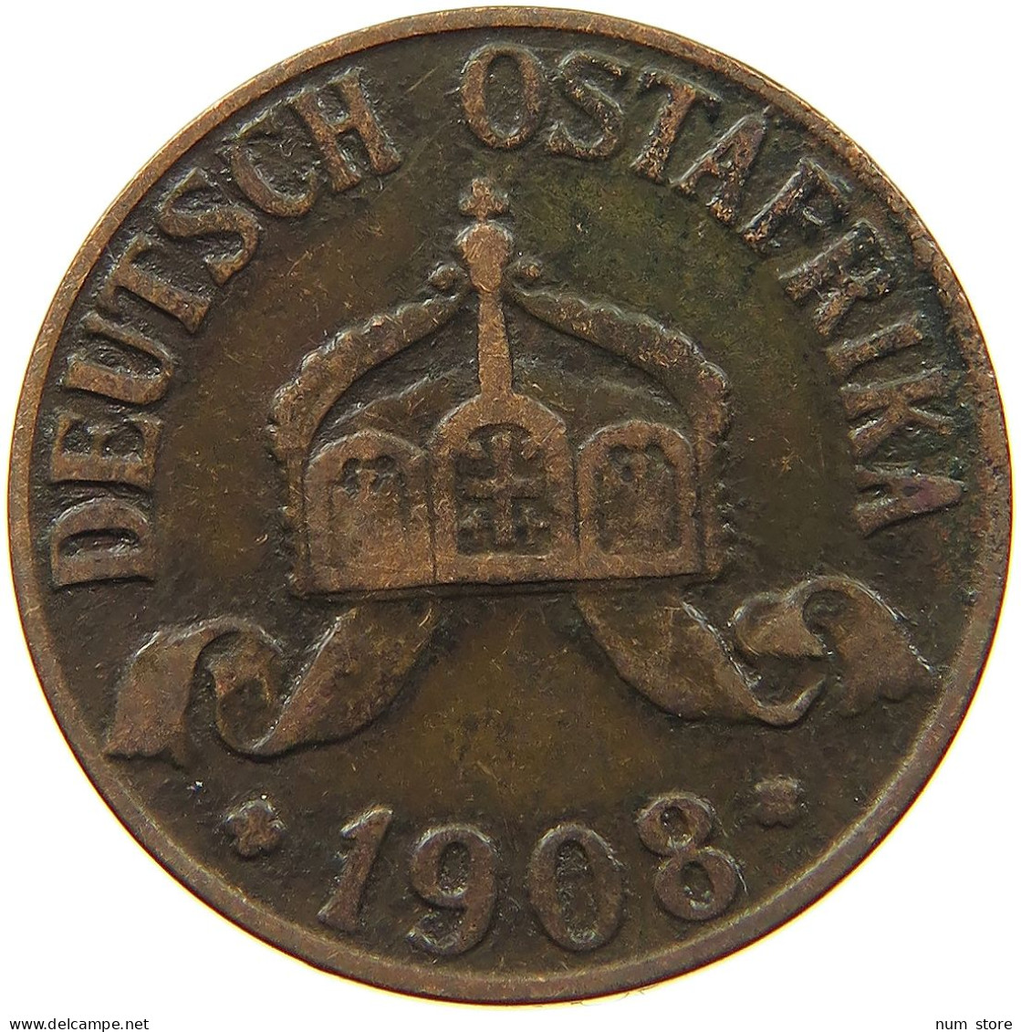 DEUTSCH OSTAFRIKA HELLER 1908 J  #MA 099958 - German East Africa