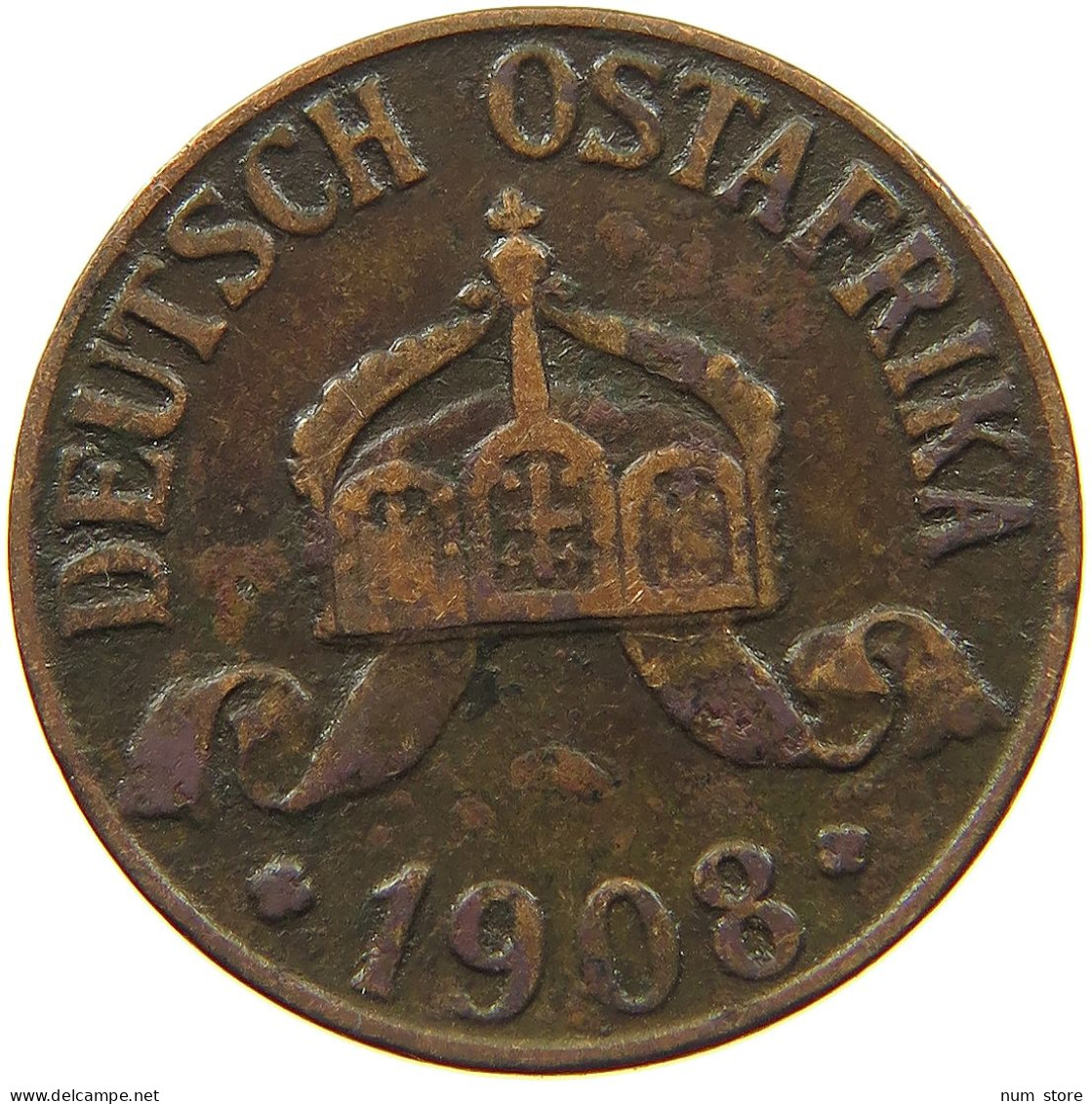 DEUTSCH OSTAFRIKA HELLER 1908 J  #MA 099975 - German East Africa