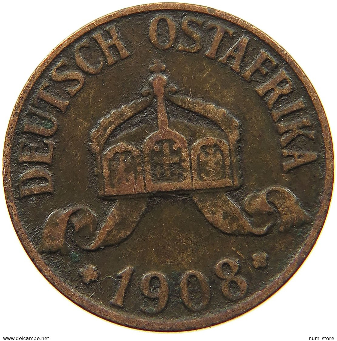 DEUTSCH OSTAFRIKA HELLER 1908 J  #MA 099957 - German East Africa