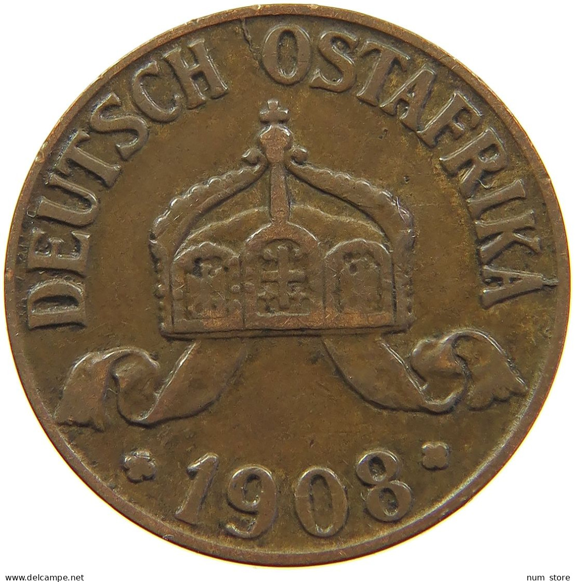 DEUTSCH OSTAFRIKA HELLER 1908 J  #MA 098573 - German East Africa