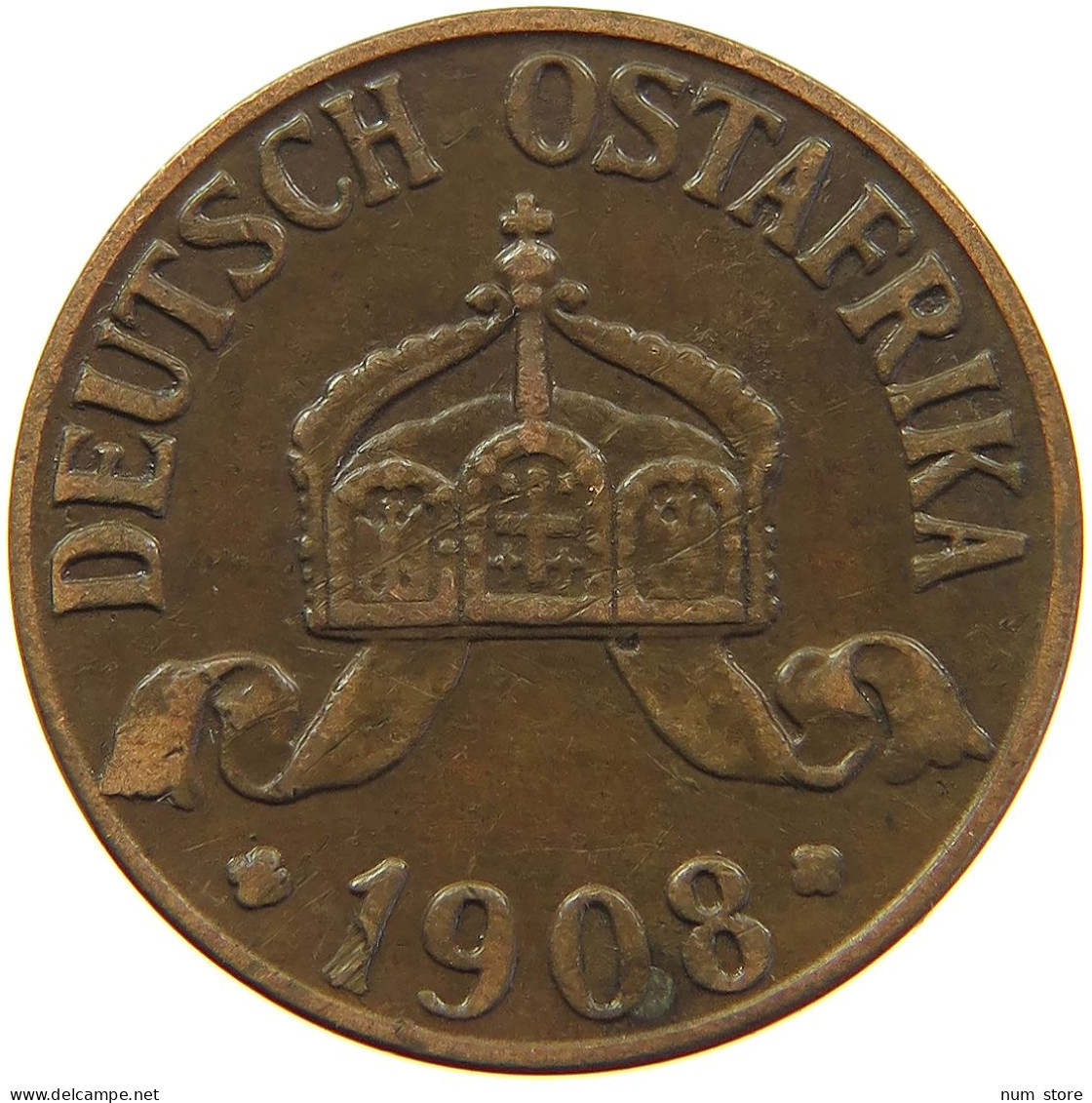 DEUTSCH OSTAFRIKA HELLER 1908 J  #MA 098546 - German East Africa