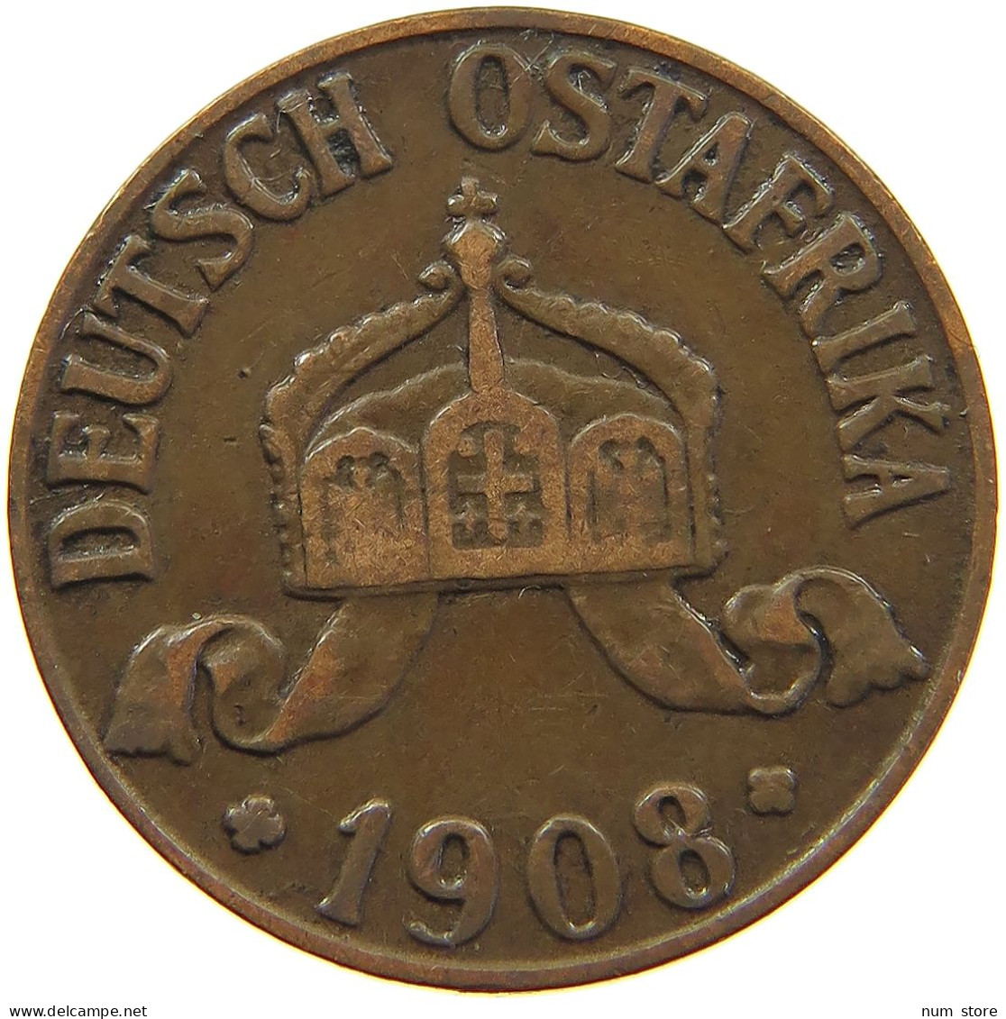 DEUTSCH OSTAFRIKA HELLER 1908 J  #MA 098557 - German East Africa