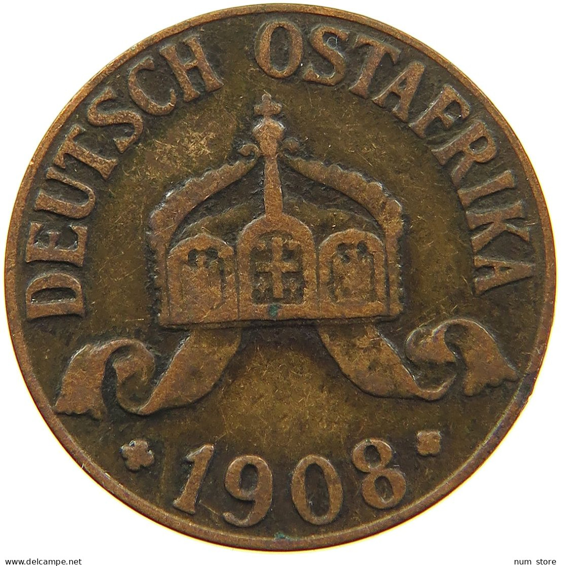 DEUTSCH OSTAFRIKA HELLER 1908 J  #MA 098519 - German East Africa