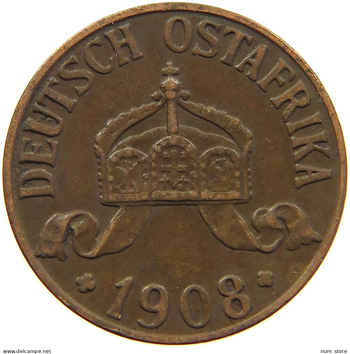 DEUTSCH OSTAFRIKA HELLER 1908 J  #MA 098511 - Africa Orientale Tedesca