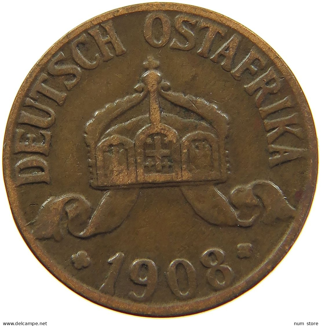 DEUTSCH OSTAFRIKA HELLER 1908 J  #MA 098517 - German East Africa