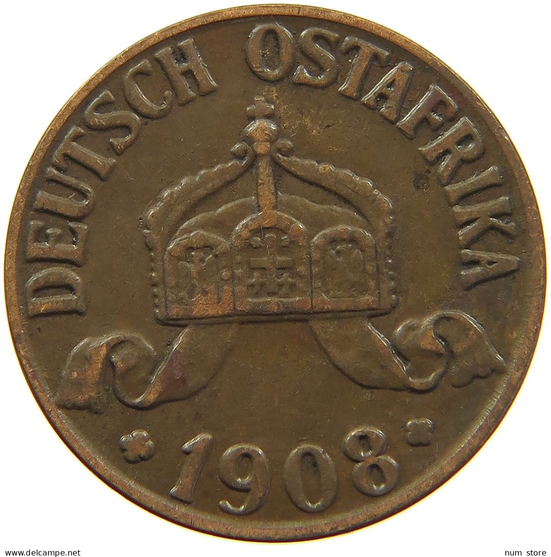 DEUTSCH OSTAFRIKA HELLER 1908 J  #MA 098507 - German East Africa