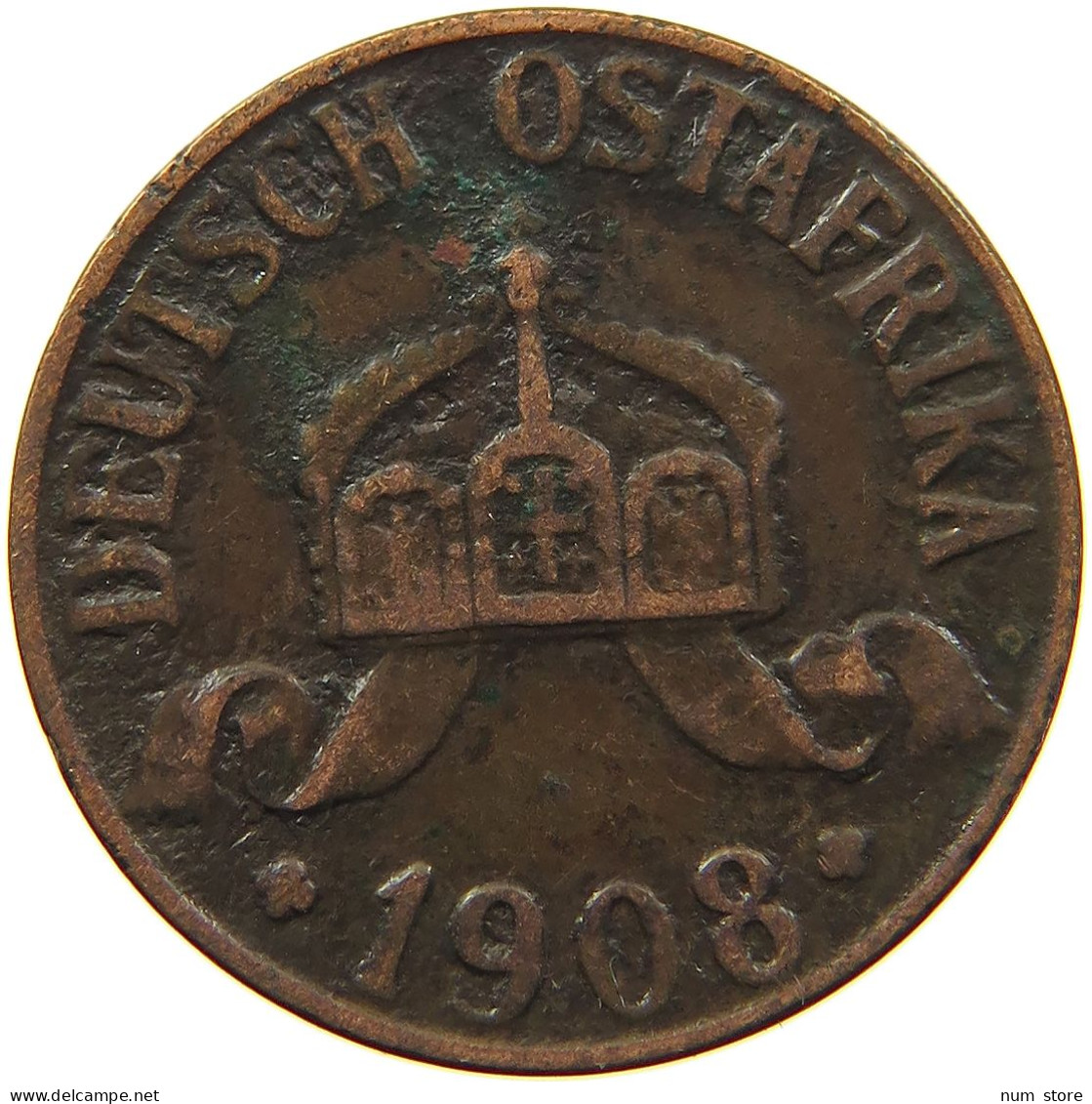 DEUTSCH OSTAFRIKA HELLER 1908 J  #MA 098485 - Duits-Oost-Afrika