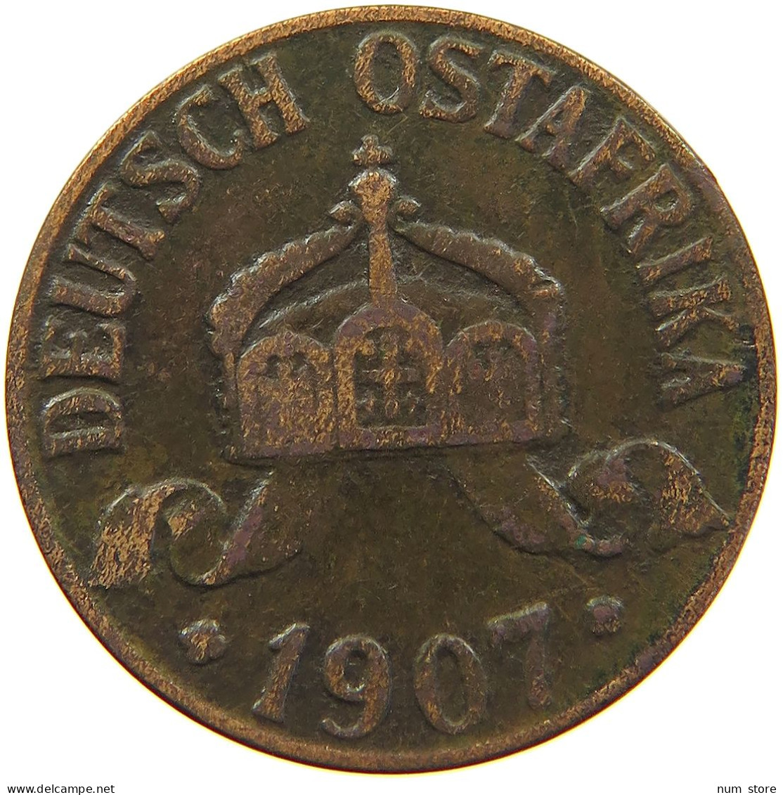 DEUTSCH OSTAFRIKA HELLER 1907 J  #MA 098558 - Deutsch-Ostafrika