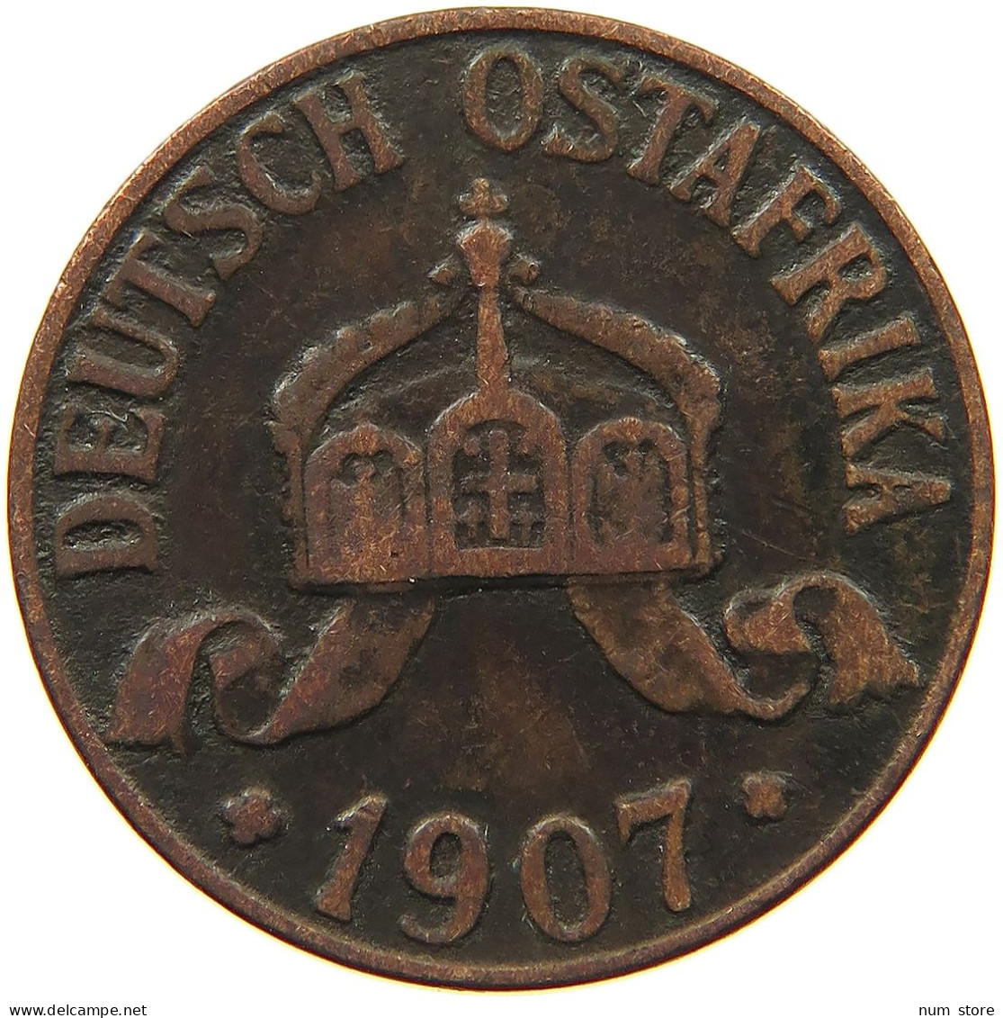 DEUTSCH OSTAFRIKA HELLER 1907 J  #MA 099923 - German East Africa