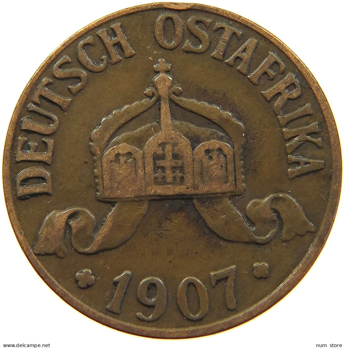 DEUTSCH OSTAFRIKA HELLER 1907 J  #MA 098556 - German East Africa