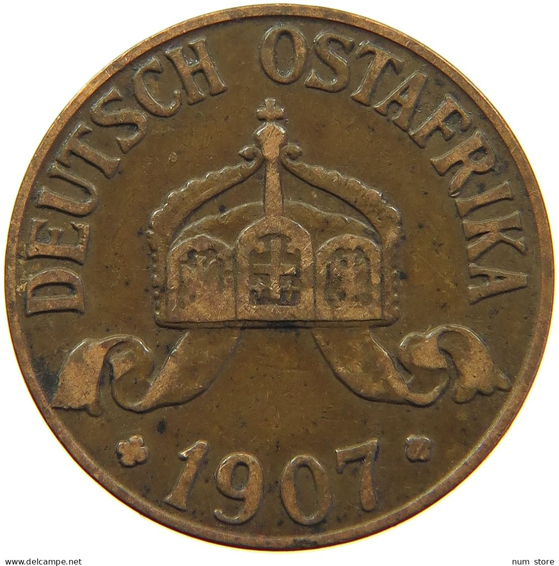 DEUTSCH OSTAFRIKA HELLER 1907 J  #MA 098535 - German East Africa