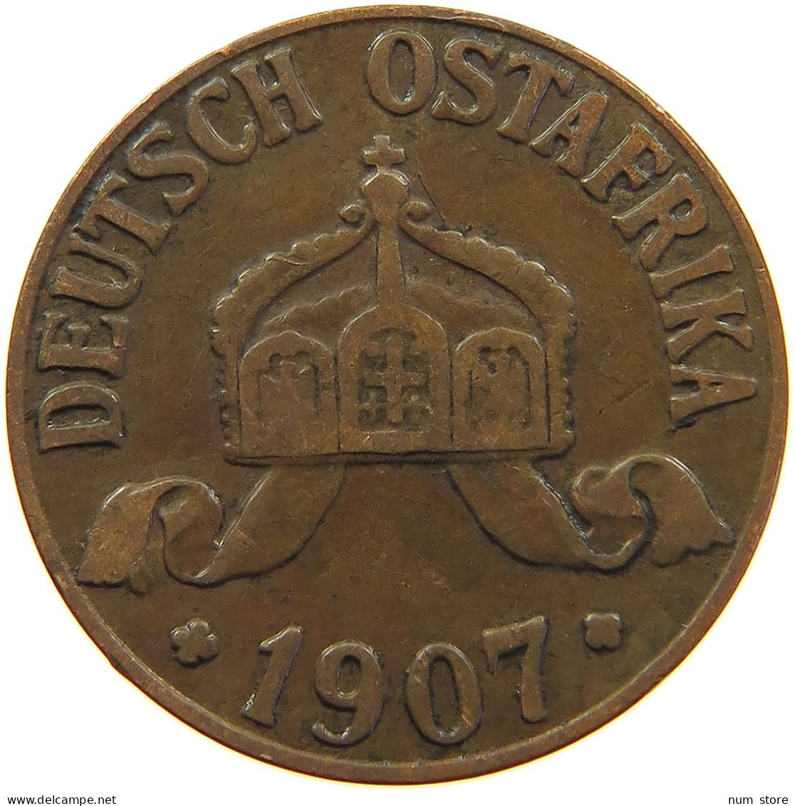 DEUTSCH OSTAFRIKA HELLER 1907 J  #MA 098542 - German East Africa