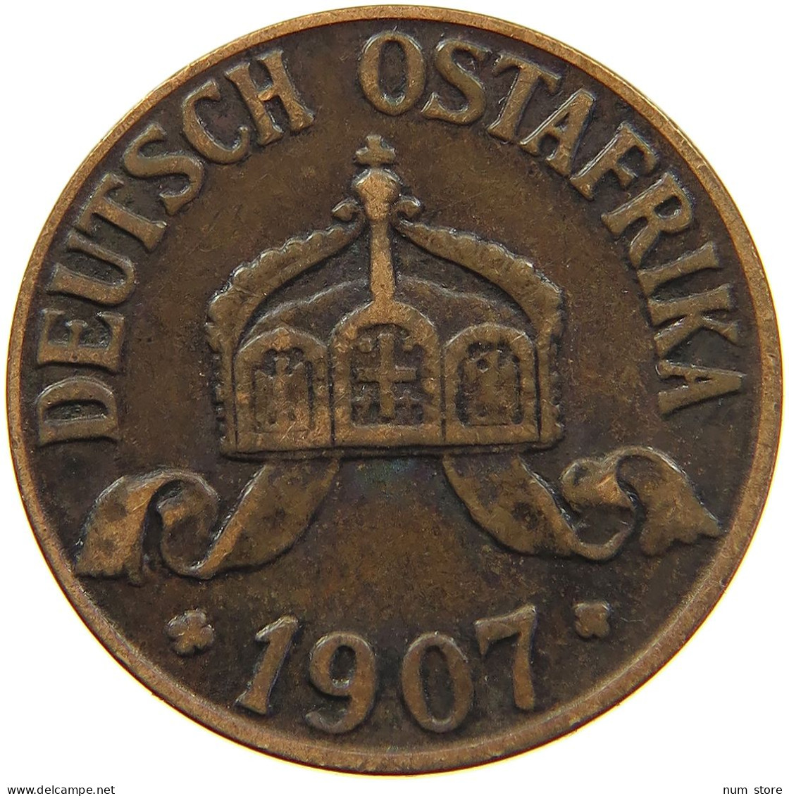 DEUTSCH OSTAFRIKA HELLER 1907 J  #MA 098522 - German East Africa