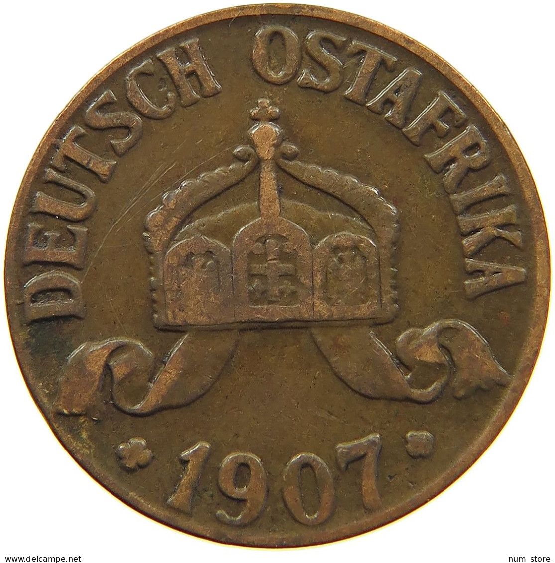 DEUTSCH OSTAFRIKA HELLER 1907 J  #MA 098512 - Africa Orientale Tedesca