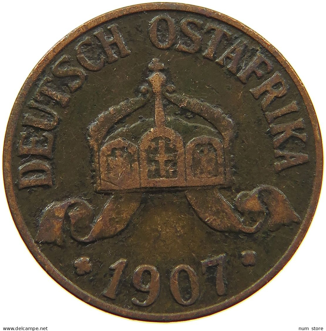 DEUTSCH OSTAFRIKA HELLER 1907 J  #MA 098521 - German East Africa