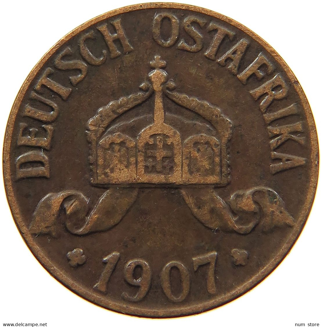 DEUTSCH OSTAFRIKA HELLER 1907 J  #MA 098481 - German East Africa