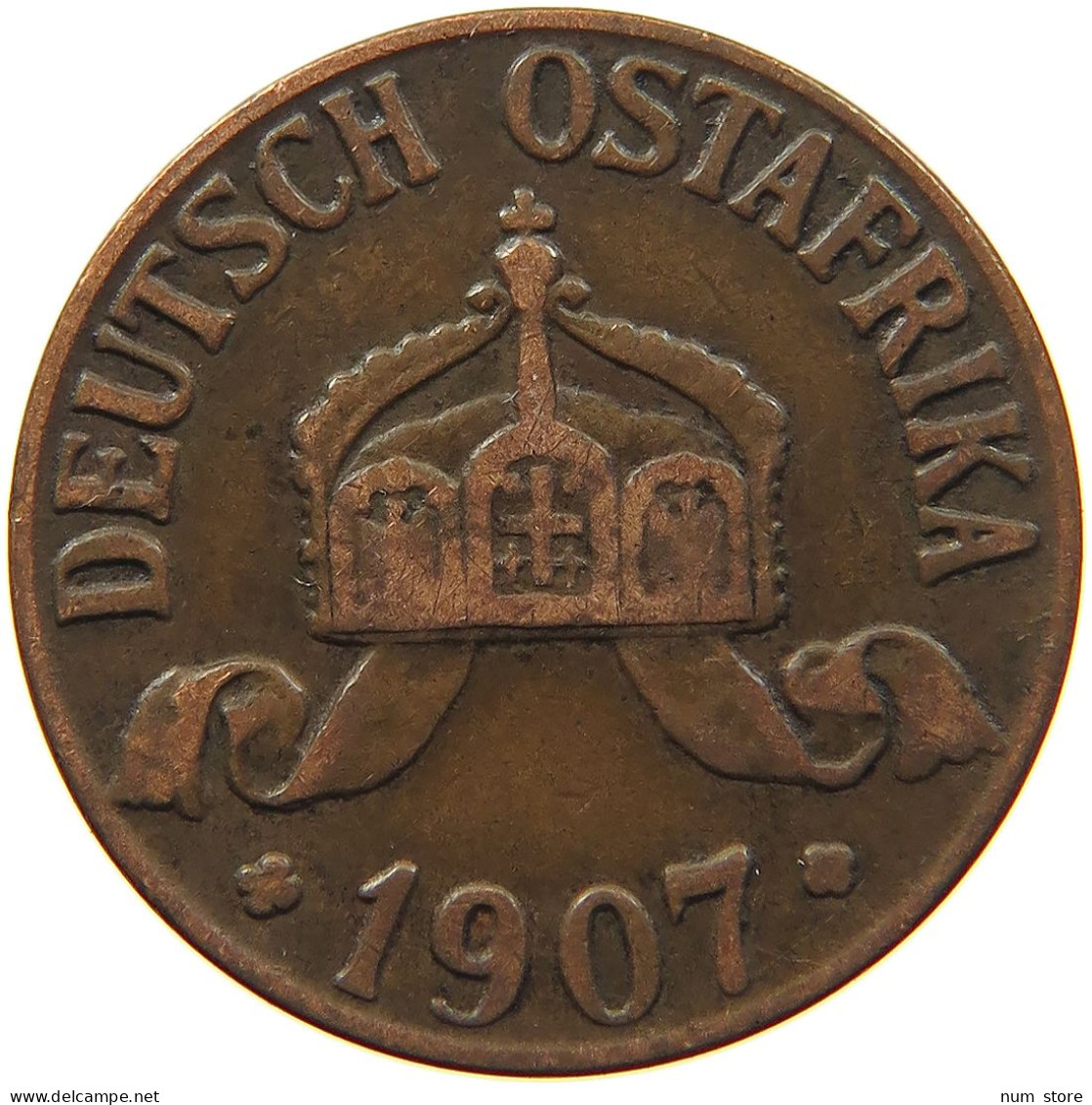 DEUTSCH OSTAFRIKA HELLER 1907 J  #MA 098462 - Deutsch-Ostafrika