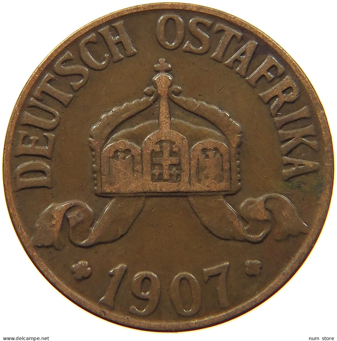 DEUTSCH OSTAFRIKA HELLER 1907 J  #MA 098472 - Africa Orientale Tedesca