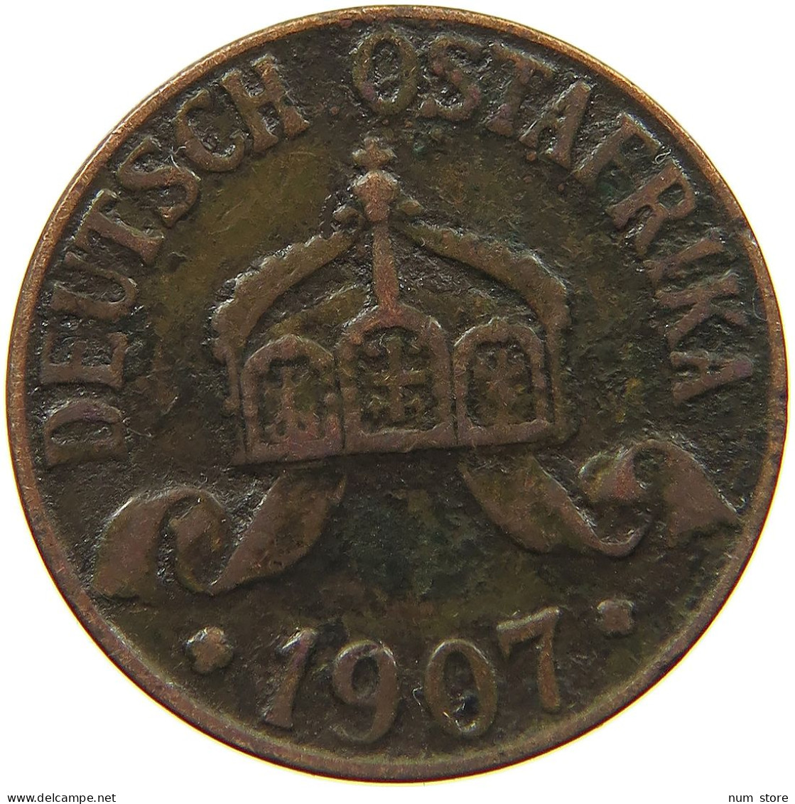 DEUTSCH OSTAFRIKA HELLER 1907 J  #MA 099980 - Africa Orientale Tedesca