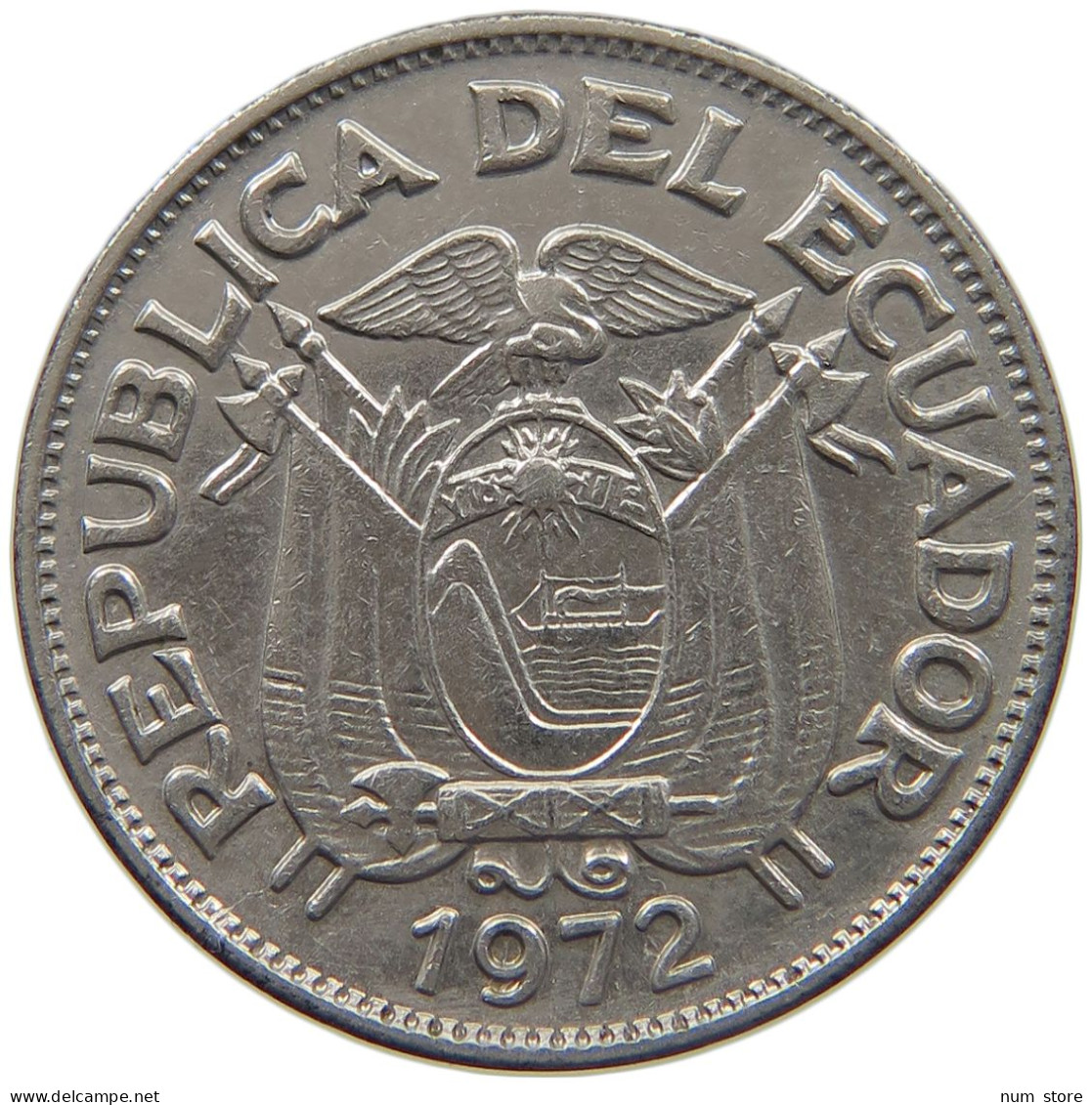 ECUADOR 20 CENTAVOS 1972  #MA 025439 - Equateur