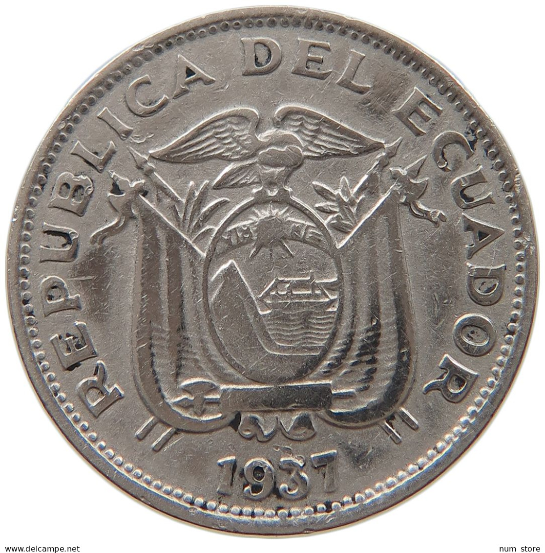 ECUADOR 10 CENTAVOS 1937  #MA 067139 - Equateur