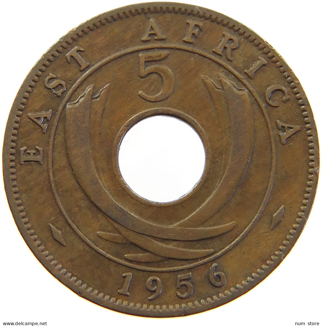 EAST AFRICA 5 CENTS 1956 ELIZABETH II. (1952-) #MA 065528 - Britse Kolonie