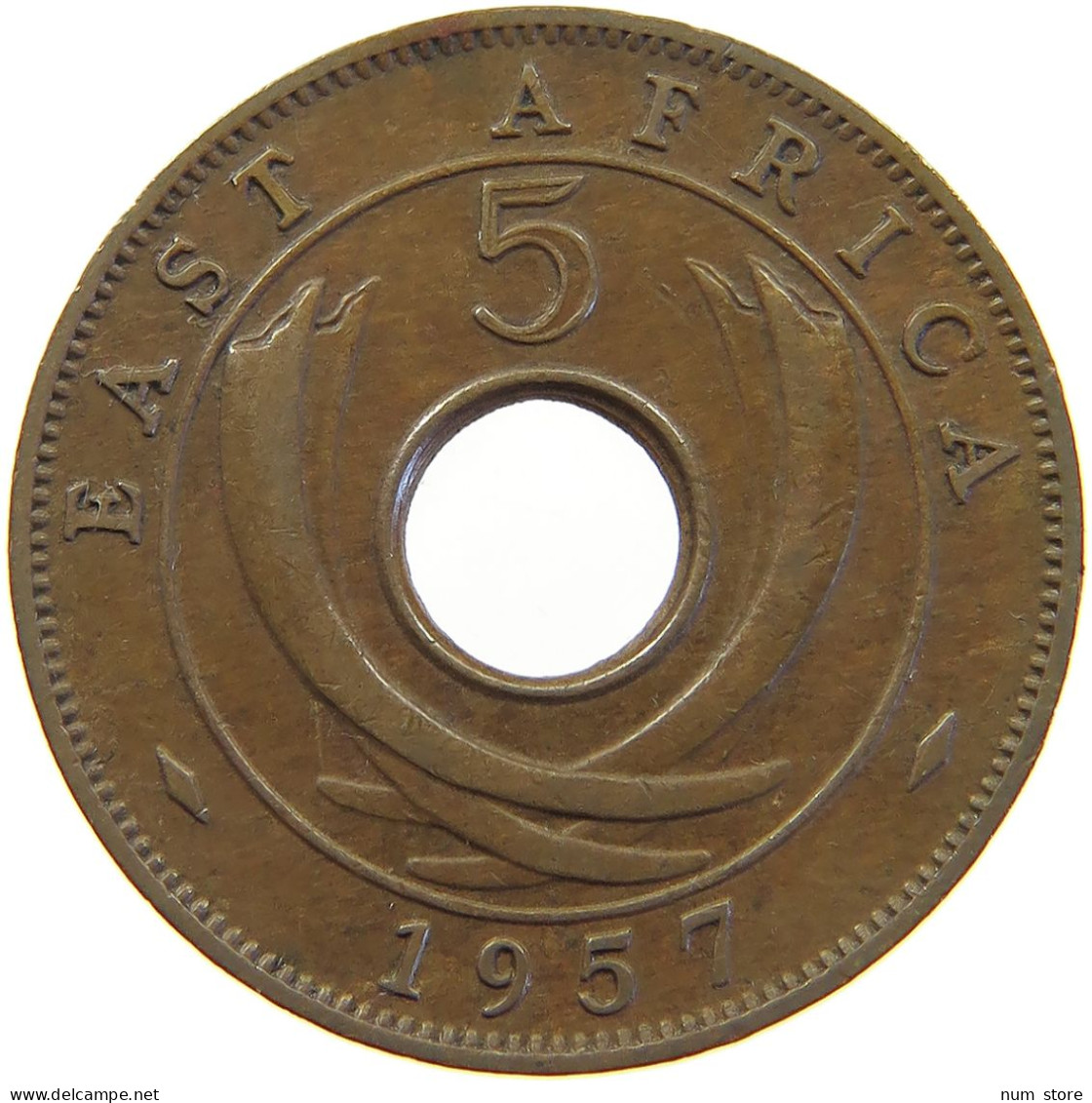 EAST AFRICA 5 CENTS 1957 ELIZABETH II. (1952-) #MA 065526 - Britse Kolonie