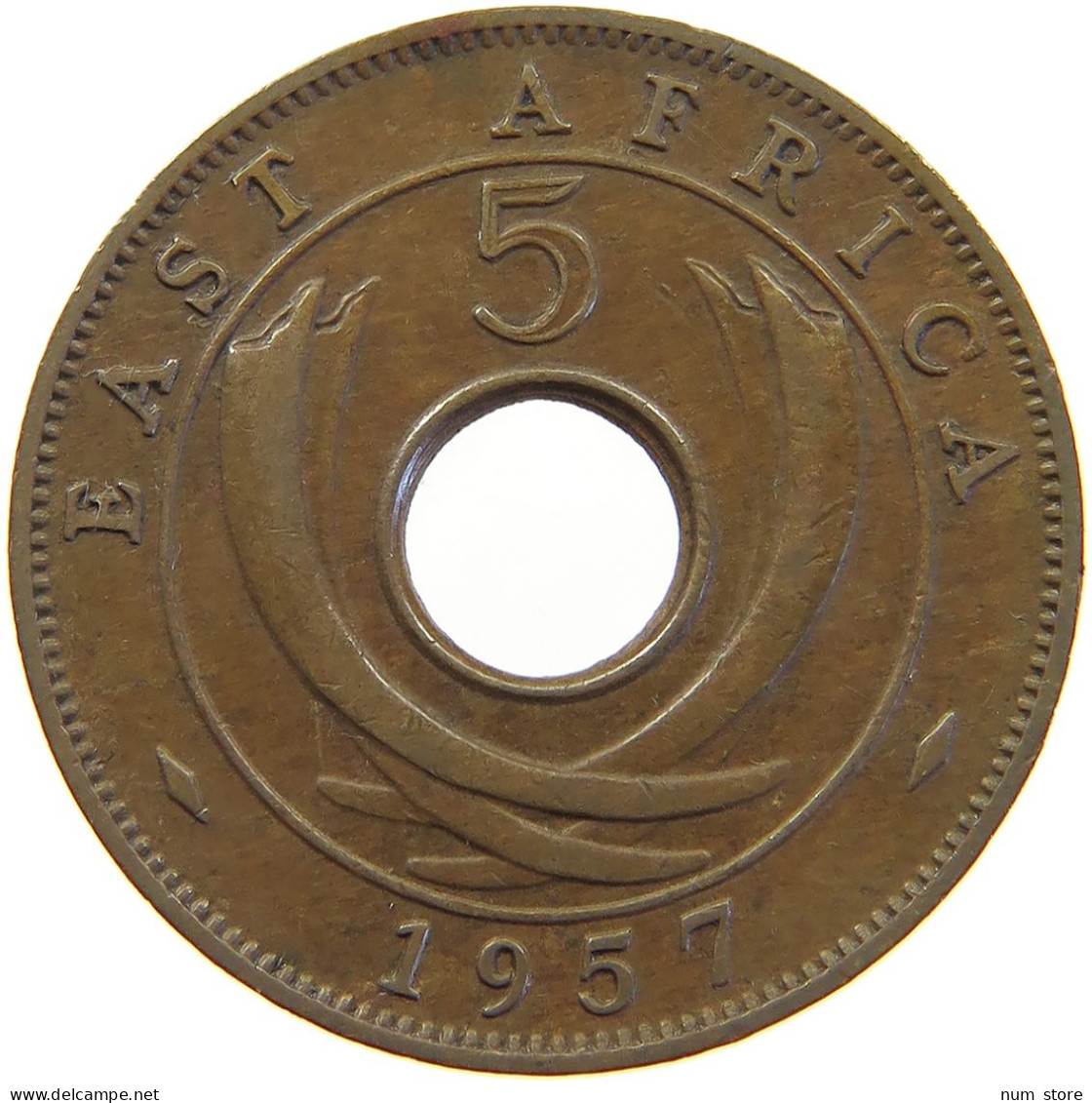 EAST AFRICA 5 CENTS 1957 ELIZABETH II. (1952-) #MA 065526 - Colonie Britannique