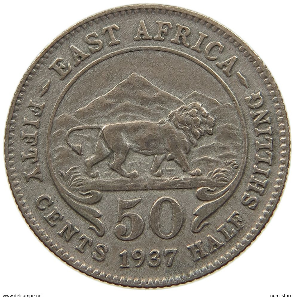 EAST AFRICA 50 CENTS 1937 GEORGE VI. (1936-1952) #MA 021362 - British Colony
