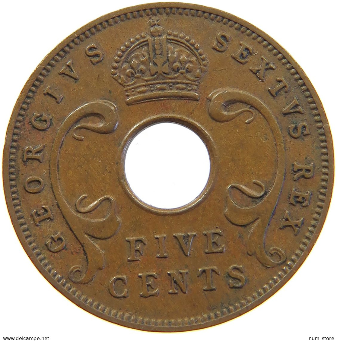 EAST AFRICA 5 CENTS 1952 GEORGE VI. (1936-1952) #MA 065527 - Colonia Británica