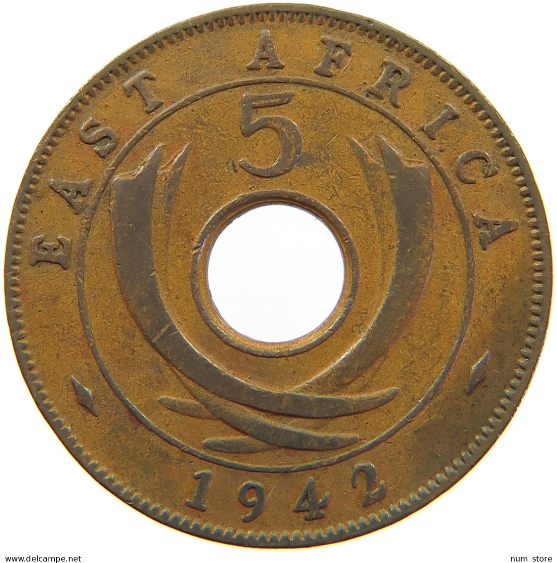 EAST AFRICA 5 CENTS 1942 GEORGE VI. (1936-1952) #MA 065517 - Britse Kolonie