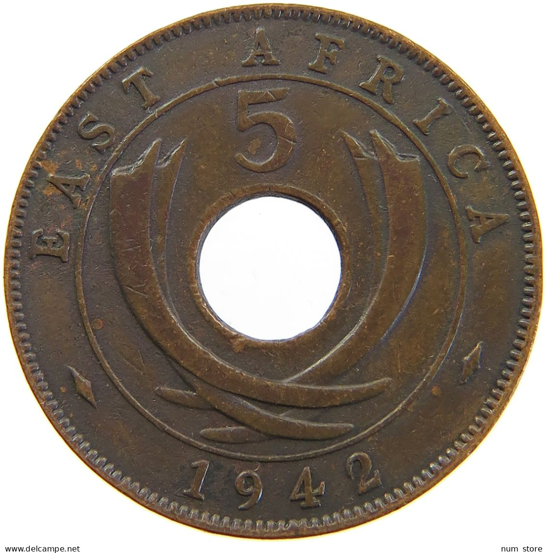 EAST AFRICA 5 CENTS 1942 GEORGE VI. (1936-1952) #MA 067781 - Britische Kolonie