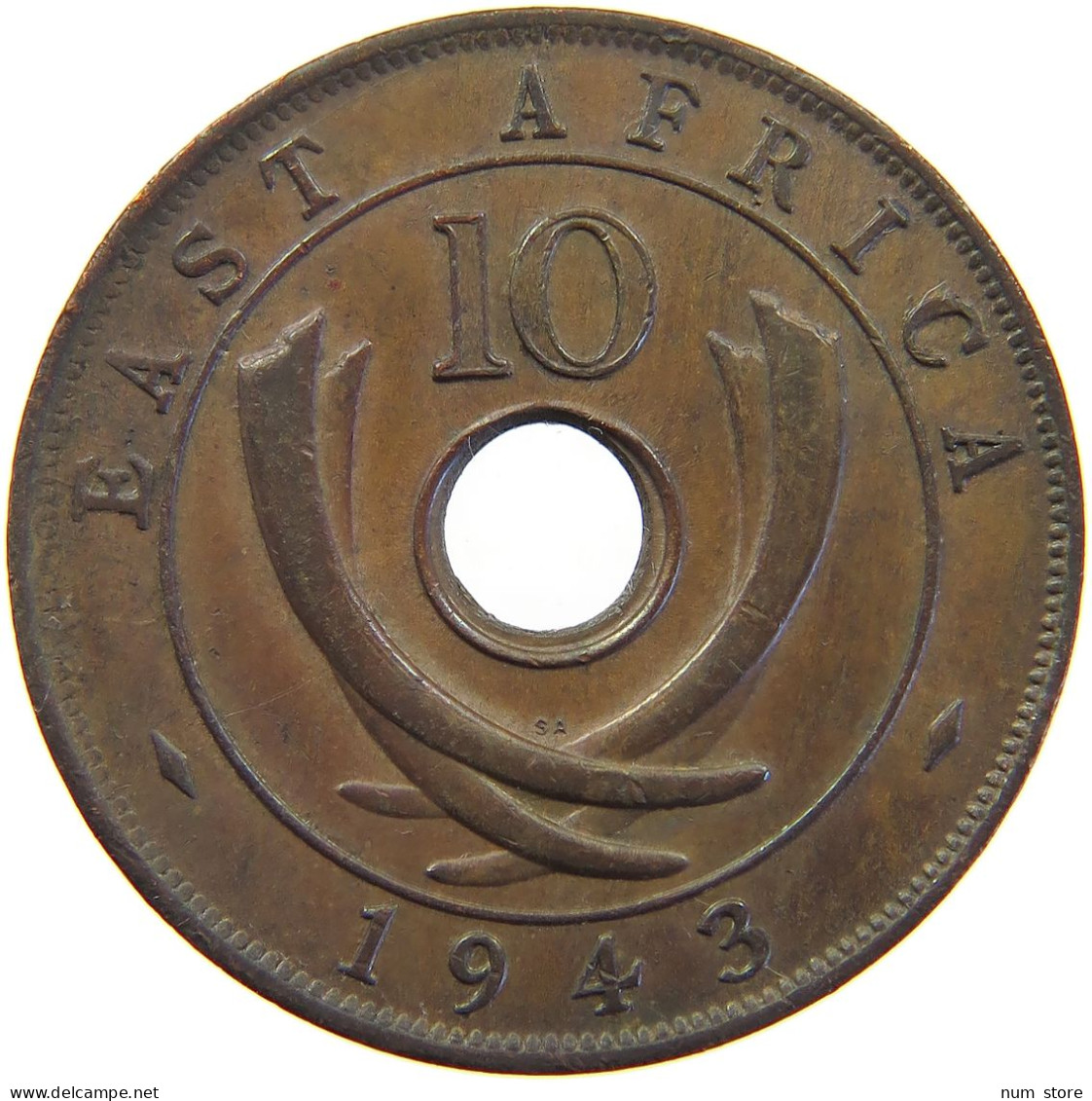 EAST AFRICA 10 CENTS 1943 GEORGE VI. (1936-1952) #MA 065511 - Colonia Britannica