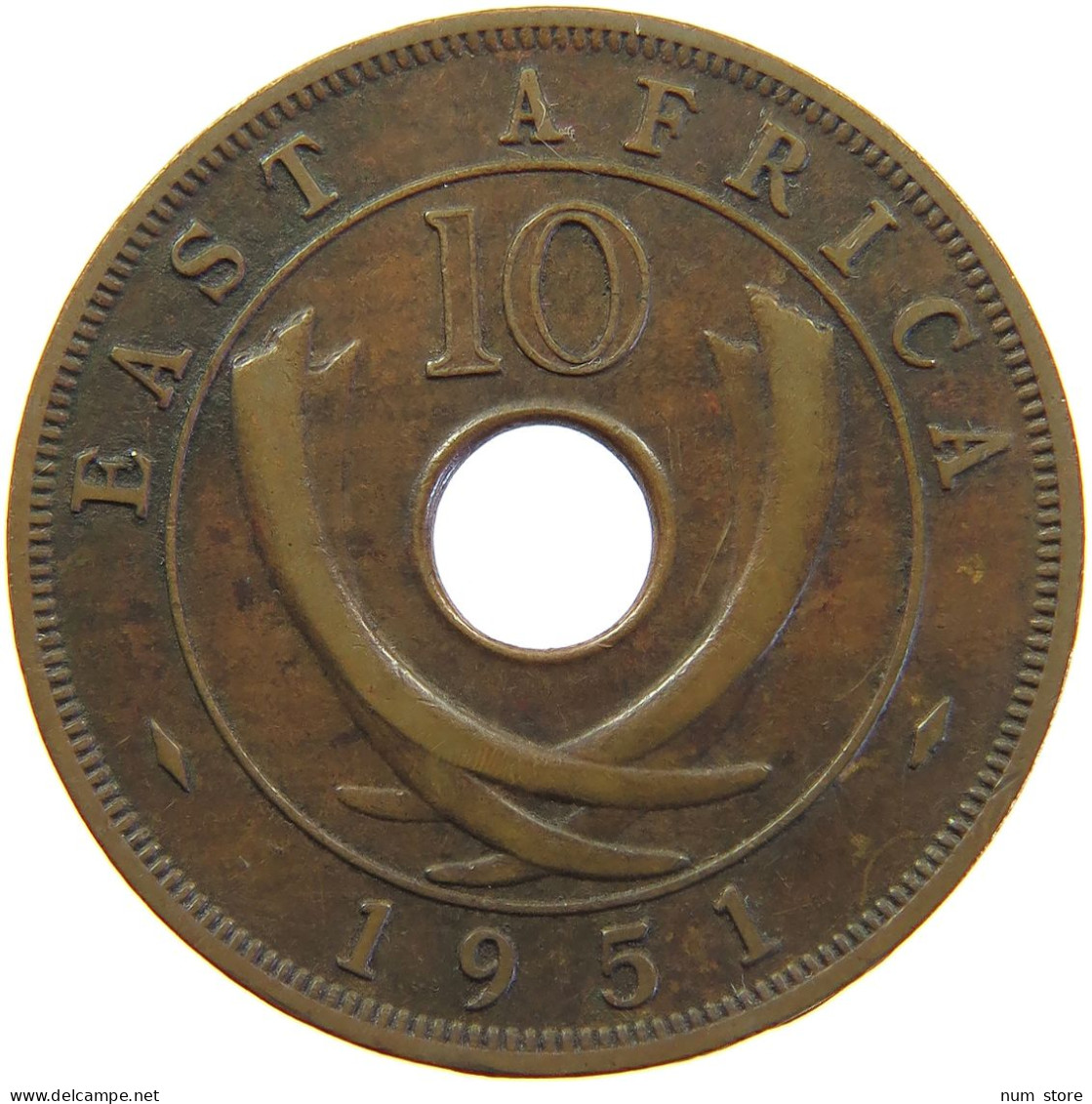 EAST AFRICA 10 CENTS 1951 GEORGE VI. (1936-1952) #MA 065508 - Britische Kolonie