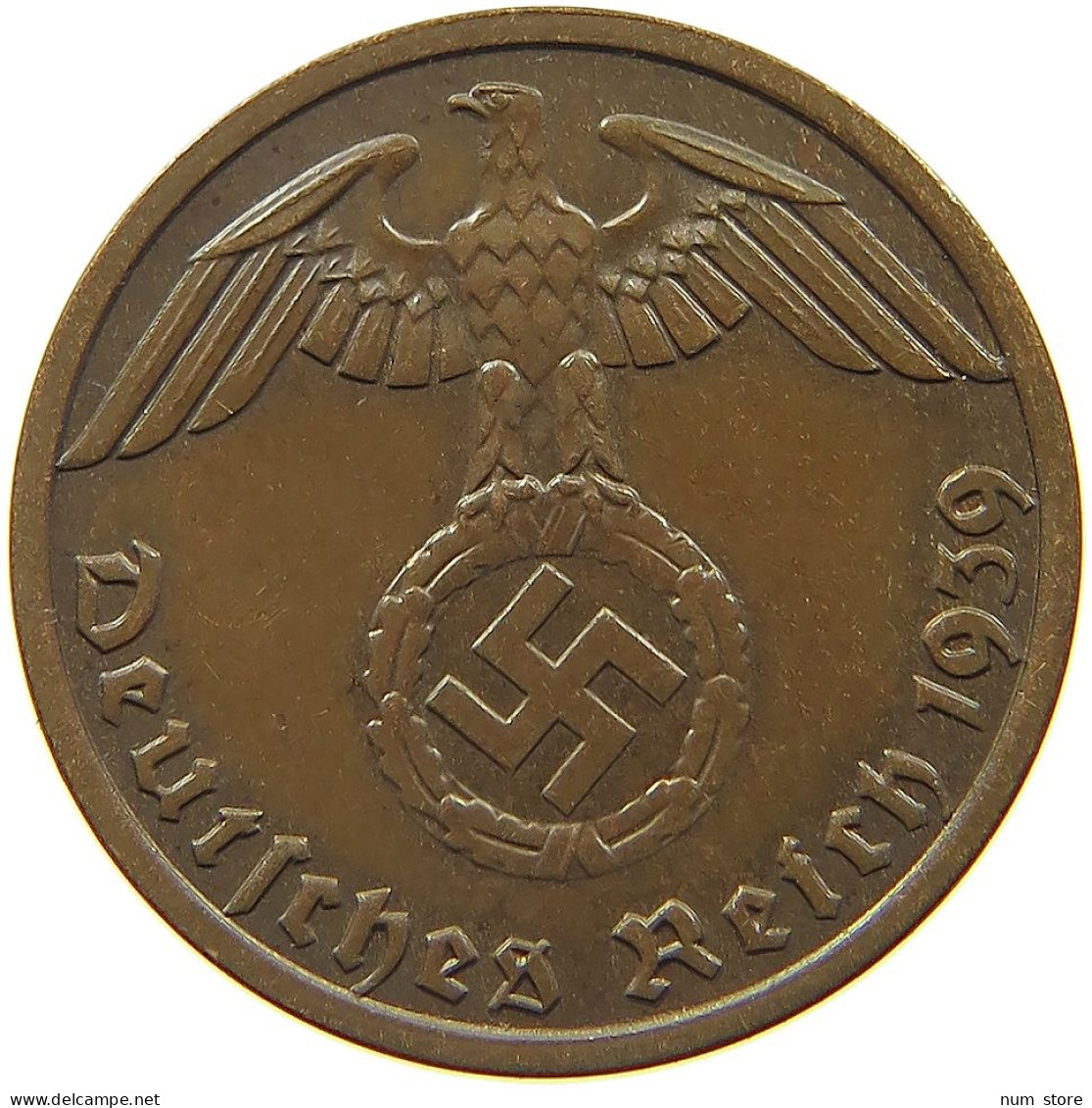 DRITTES REICH REICHSPFENNIG 1939 A  #MA 100096 - 1 Reichspfennig