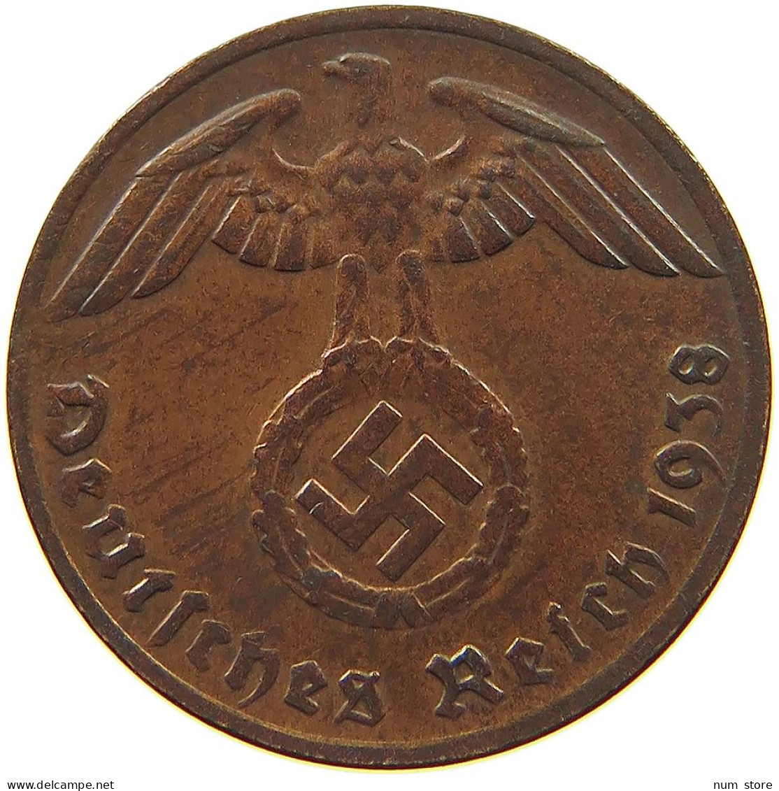 DRITTES REICH REICHSPFENNIG 1938 G  #MA 100073 - 1 Reichspfennig