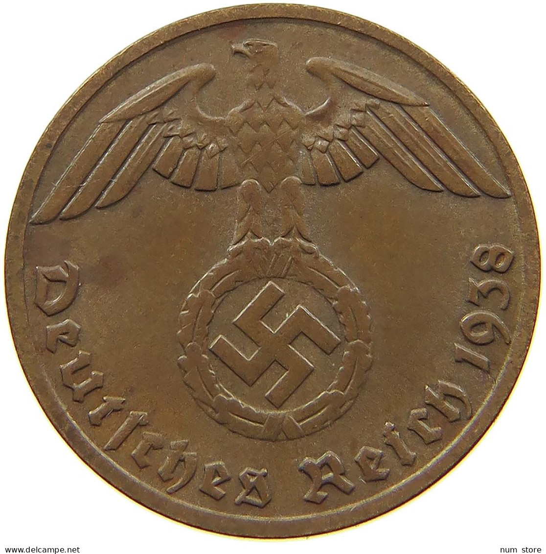 DRITTES REICH REICHSPFENNIG 1938 D  #MA 100075 - 1 Reichspfennig