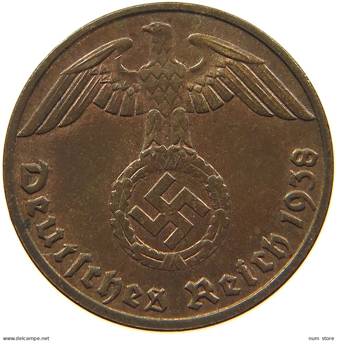 DRITTES REICH REICHSPFENNIG 1938 E  #MA 100080 - 1 Reichspfennig