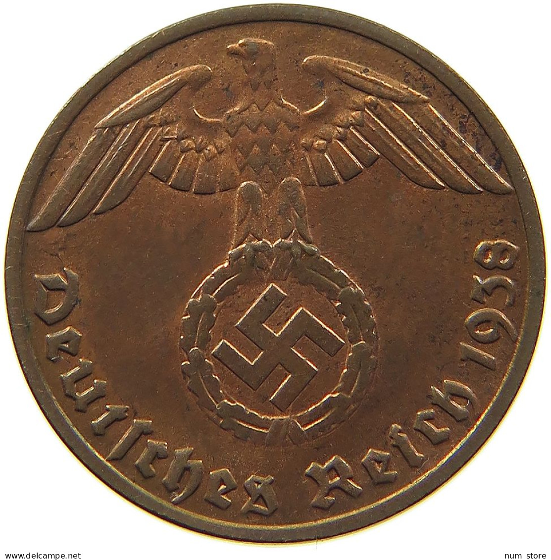 DRITTES REICH REICHSPFENNIG 1938 E  #MA 100087 - 1 Reichspfennig