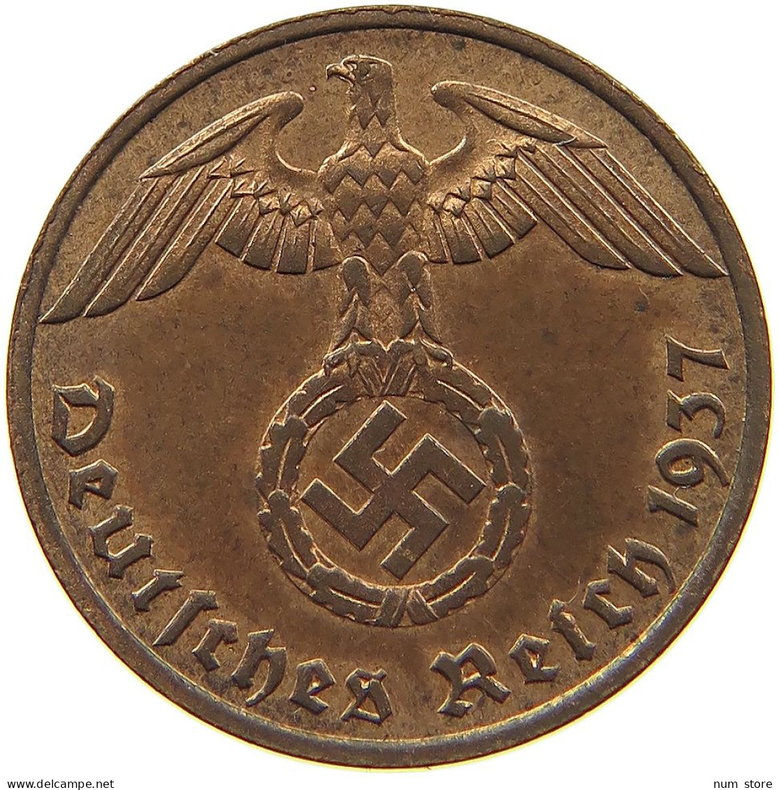 DRITTES REICH REICHSPFENNIG 1937 F  #MA 100109 - 1 Reichspfennig