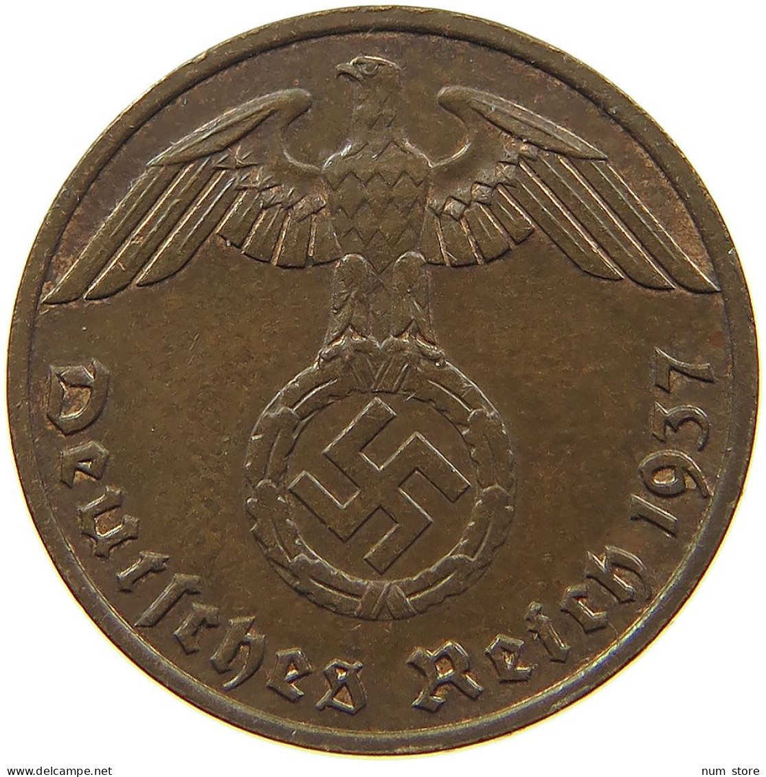 DRITTES REICH REICHSPFENNIG 1937 F  #MA 100081 - 1 Reichspfennig